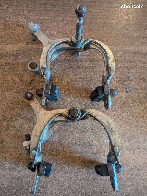 Paire d'Étriers de Frein Vélo Ancien - Aluminium - Tirage Latéral