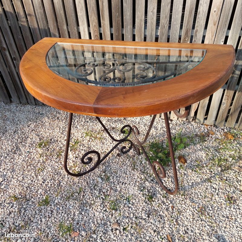 2 Consoles table bois fer forge (image 1)