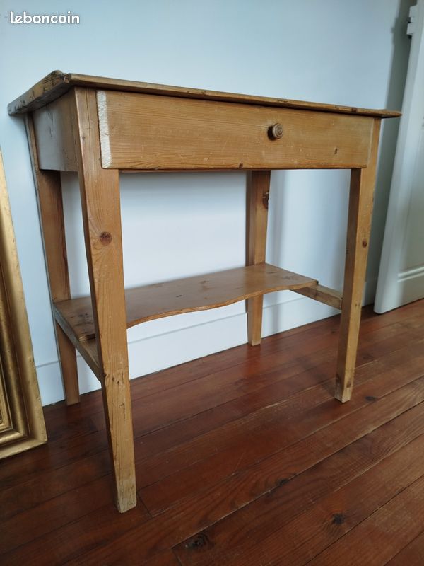 Table d'appoint en bois Ancienne (image 2)