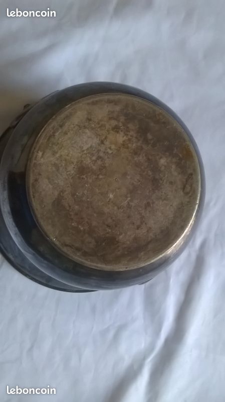 Ancien Seau à Champagne en métal Argenté Poignées Tête de Lion