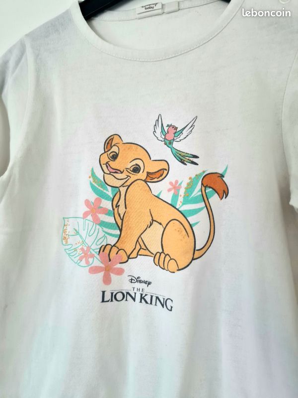 đŠ T-shirt manches longues Disney Le Roi Lion â 3 ans tee-shirt blanc (image 4)