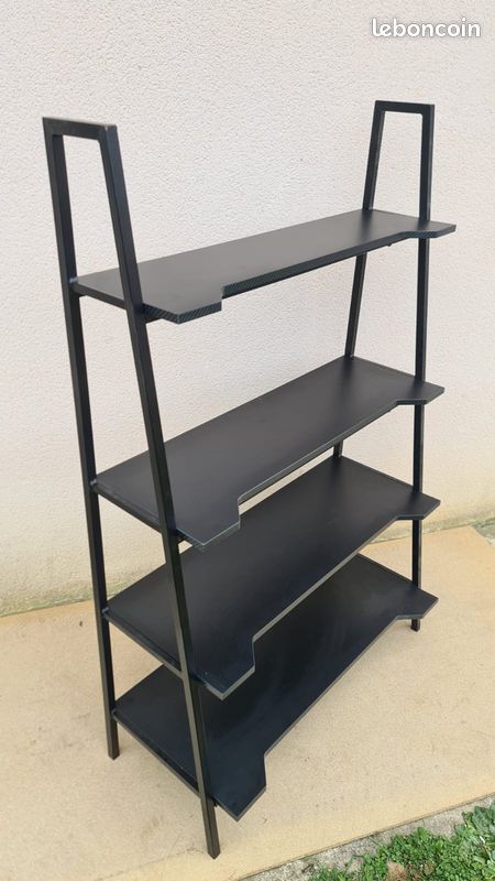 Etagère noire en fer et bois (image 2)
