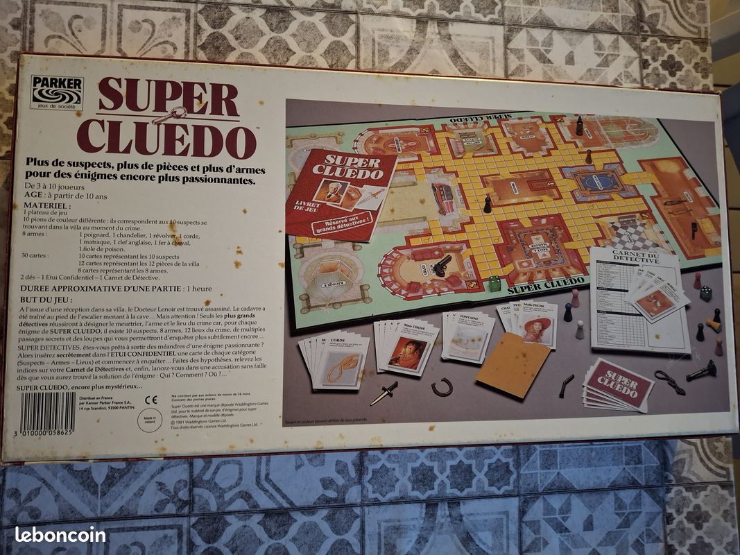 Jeu De Société Super Cluedo Parker 2001 - Complet Pour 3 à 10 Joueurs - Occasion