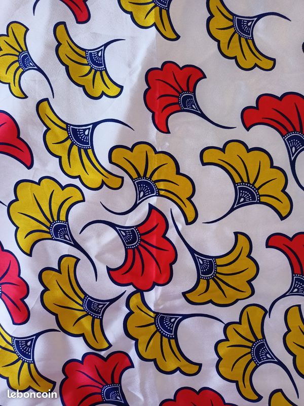 Tissu Wax fadiwax africain NEUF 6 yards Fleurs de mariage (image 6)