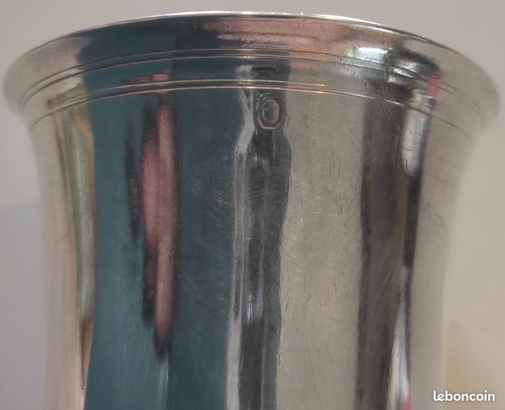 Ancienne timbale XVIIIè argent massif poinçon révolution Française (image 5)