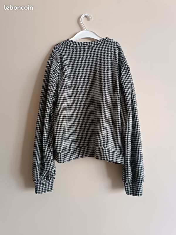 Pull pied-de-poule ZARA enfant 10 ans 140 cm noir blanc Vêtements