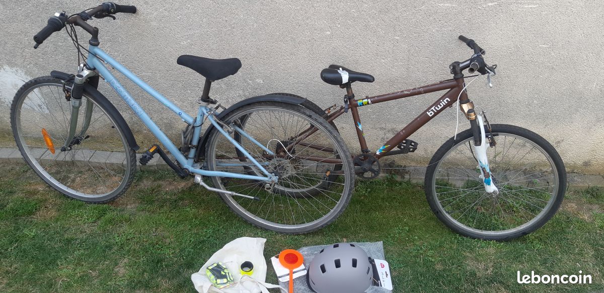 Jeu jouet sport vélo VTT VTC Décathlon Riverside 500 pneu roue casque pédalier sécurité brassard écarteur de danger béquille garde boue dérailleur jante frein Btwin taille M plateau femme homme mixte (image 2)