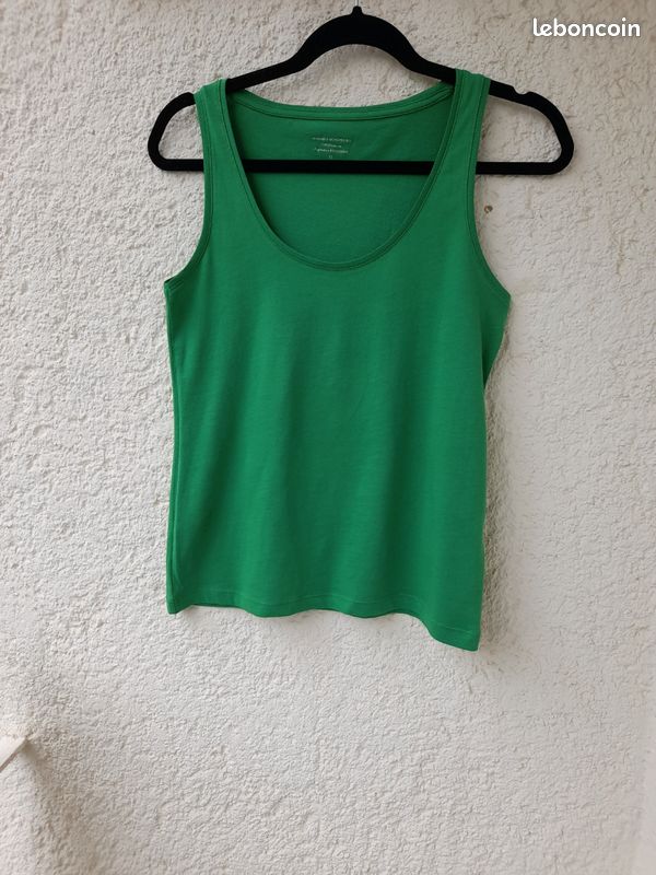 Debardeur femme vert monoprix coton bio Vêtements