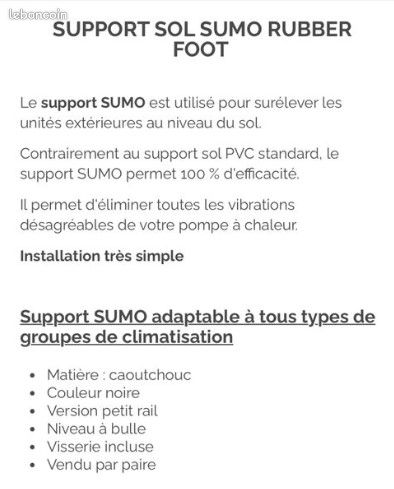 Console De Sol Anti-Vibrations Cherbowing Pour Climatiseur Et Pompe à Chaleur - Pieds En Caoutchouc Avec Niveau à Bulle, Résistant UV, Charge 400 Kg (450 Mm)