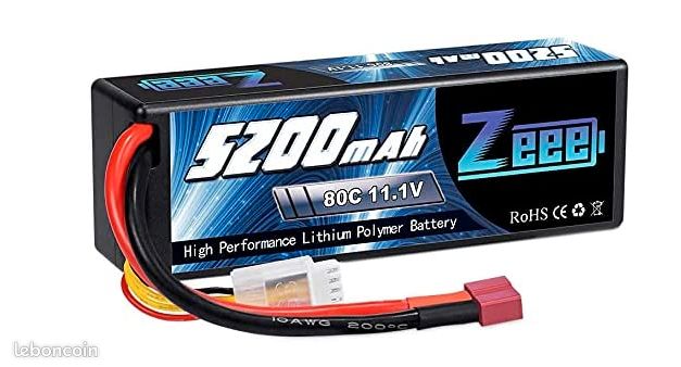 Zeee 3S Lipo Batterie 5200mAh 11,1V 80C 3S Coque Dure Batterie avec connecteur (image 1)