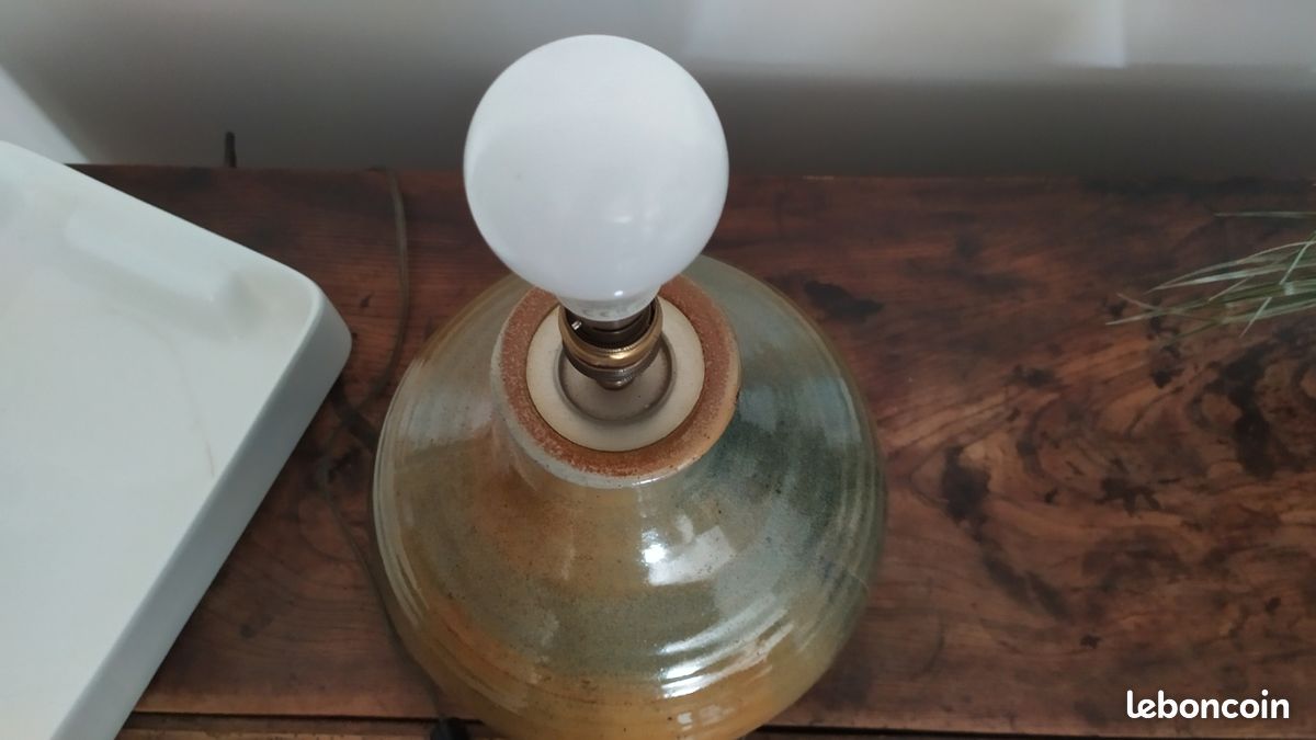Pied de Lampe en grès, fabrication artisanale, Vintage des années 70-80 (image 6)