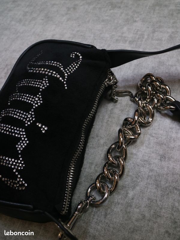 Sac à Main Juicy Couture Noir Nylon Et Cuir - Occasion Excellent État, Taille Moyenne/Grande