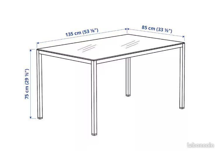 Table en verre poli et métal chromé (image 3)