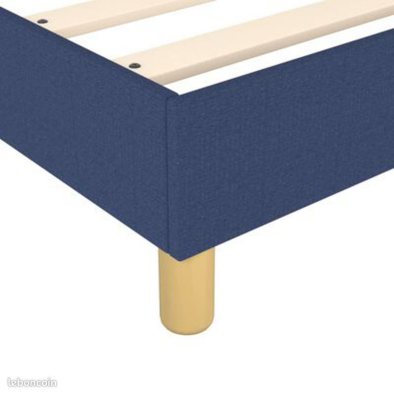 Cadre de lit Bleu 100 x 200 cm Tissu (image 6)