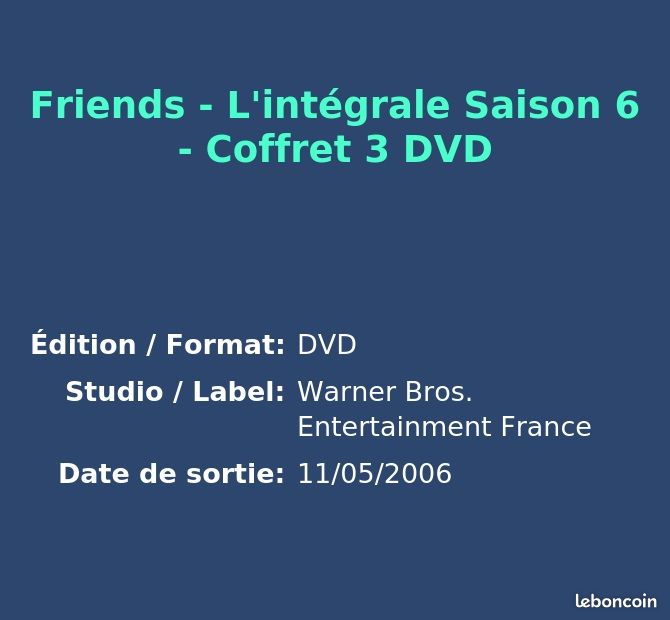Friends - L'intégrale Saison 6 - Coffret 3 DVD (image 2)