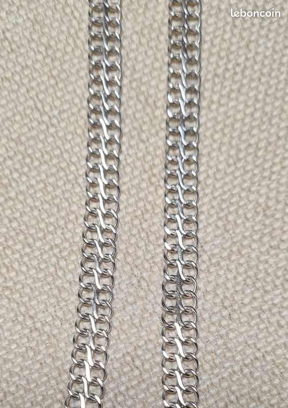 Chaîne En Argent Sterling 925 Vintage - Bijou Ancien Authentique 34,76g - Sans Marque