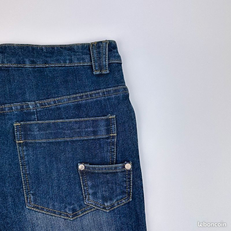 PREMIERÔLE Pantalon pantacourt / corsaire jean denim, taille haute (image 9)