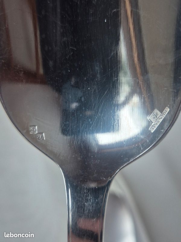 6 Cuillères à Café Anciennes Alfénide Christofle Modèle Saigon ? Métal Argenté Fait Main France