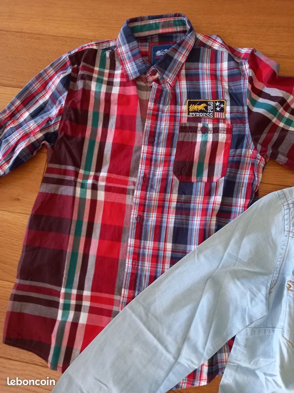 2 superbes CHEMISES manches longues 11-12 ans CHEMISE POLO EXPRESS + CHEMISE en jean's / bobp (image 2)