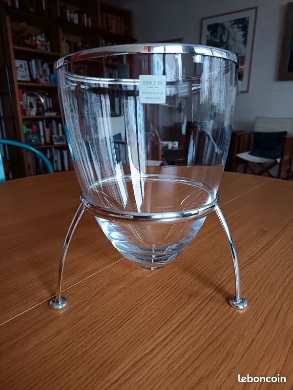 SEAU A CHAMPAGNE En Métal Argenté Art-deco Poinçonné EUR 230,00 - FR