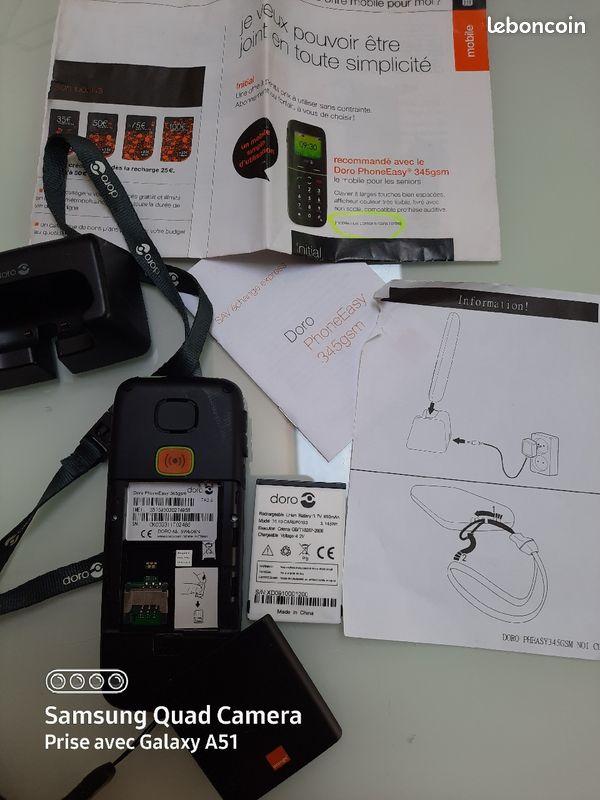 Téléphone portable DORO Phone Phoneeasy 345 gsm seniors (image 3)