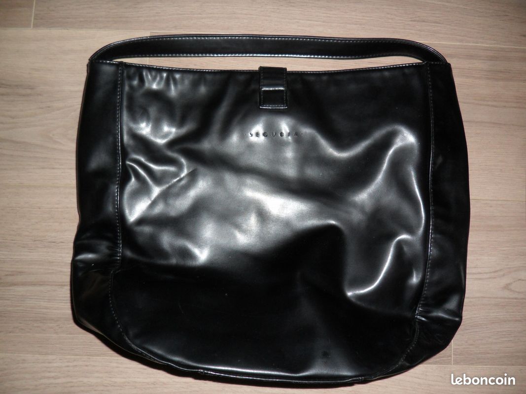 Sac à main en cuir noir de marque SEQUOÏA (image 3)