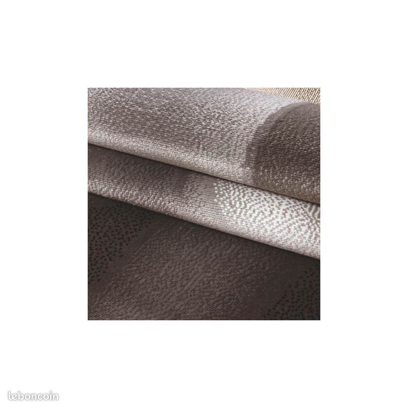 Tapis courbe moderne à courtes mèches Zilfa Marron 80x150 (image 3)