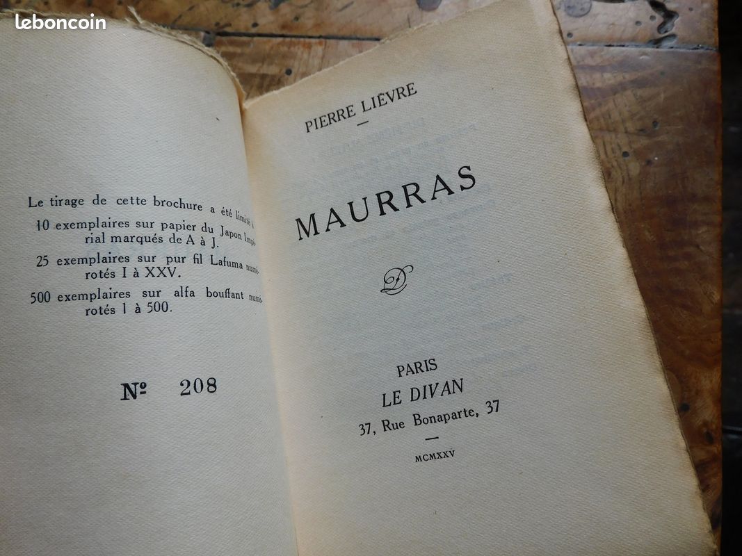 Maurras par pierre lièvre édition numéroté sur papier bouffant le divan 1925 nationalisme patriotisme politique action française biographie (image 3)