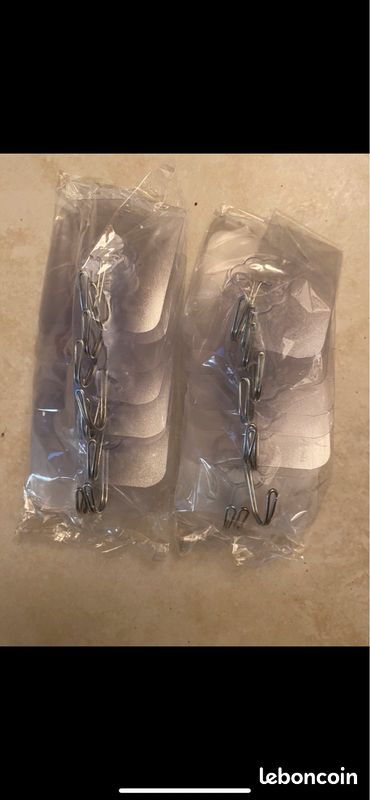 Lot de 20 Crochets pour plafond ou mur transparents auto adhésifs sans clou ni vis (image 1)