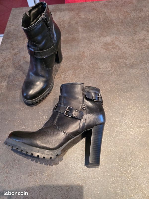 Bottine cuir noir (image 2)