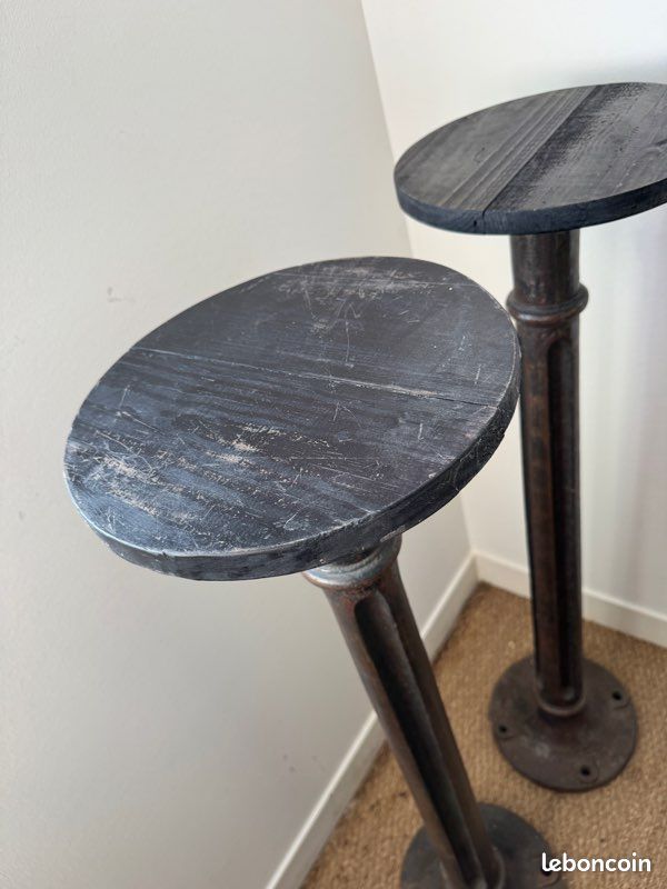 Paire de colonnes anciennes en fonte -Sellettes en fonte 120cm (image 13)