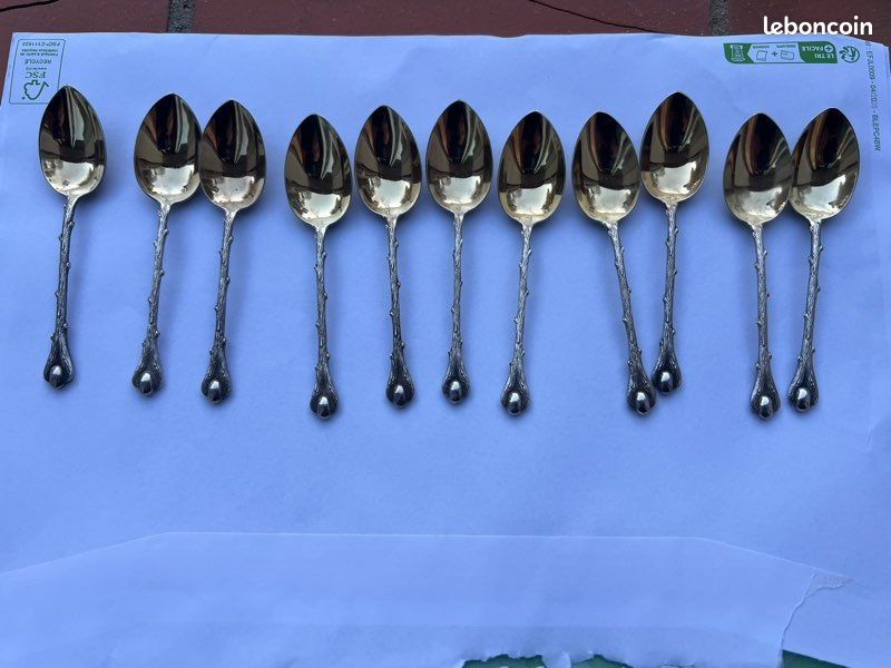 Lot De 11 Cuillères à Moka En Métal Argenté - Vintage 1920-1949 - Poinçon