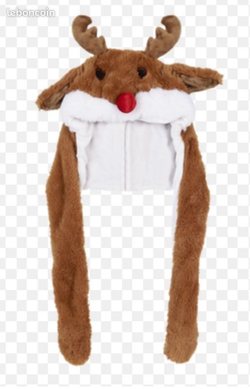 Chapeau De Noël Enfant En Laine – Renne Multicolore – Bonnet Avec Pompon