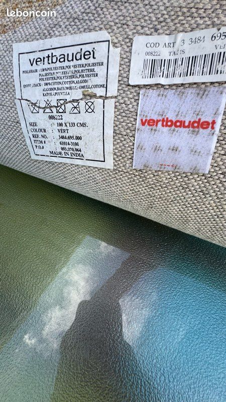 Joli tapis vert coloré 130 / 110 cms Vertbaudet très bon état (image 7)