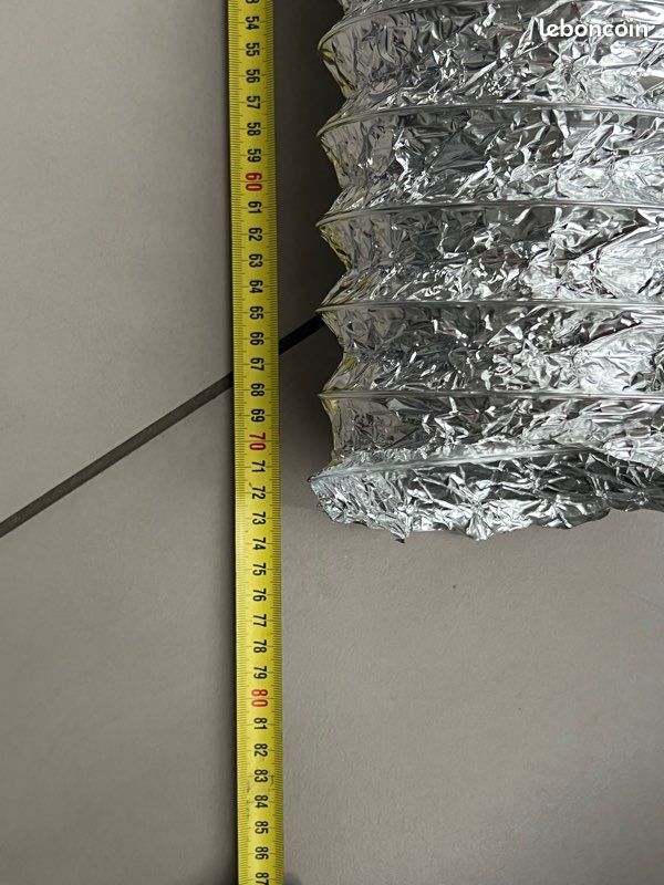 Gaine flexible aluminium diamètre 125 mm longueur 700 mm (image 2)