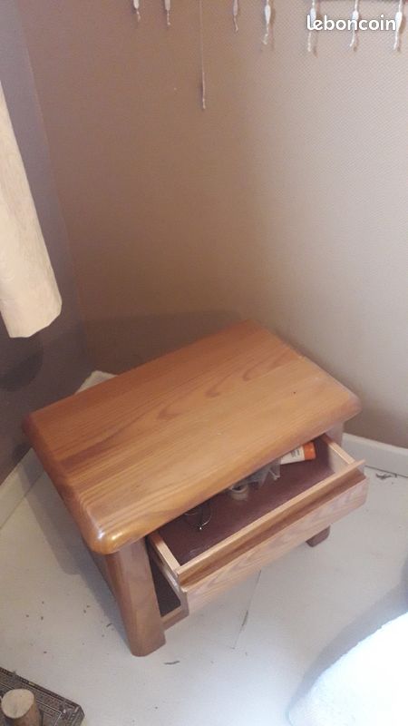 Lit en orme + 2 tables de nuit (image 3)