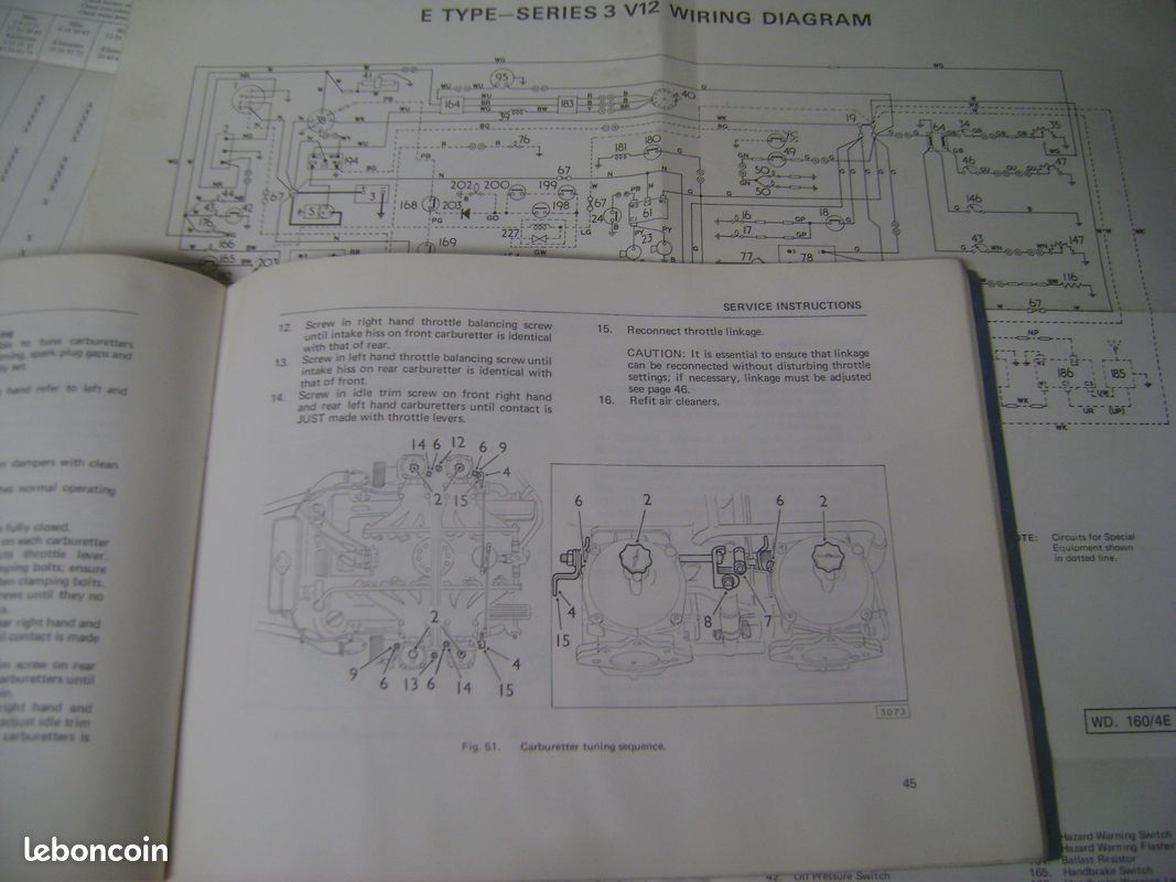 Notice d'entretien originale jaguar type E v12 (image 2)