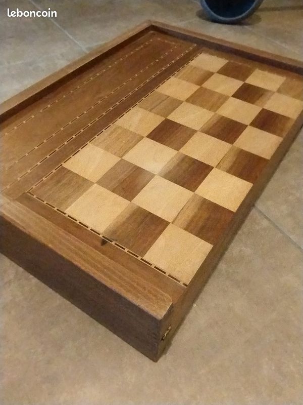 Grand Backgammon en bois massif ancien (image 6)
