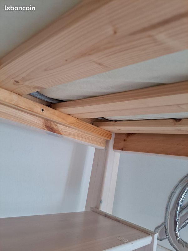 Lit mezzanine double,bureau, sommelier matelas (image 18)