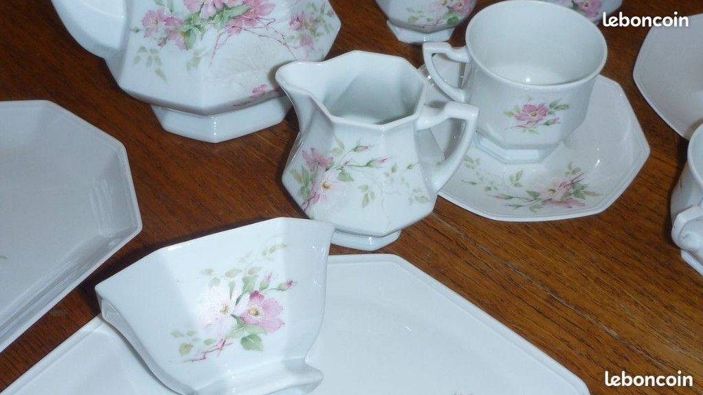 Superbe service à café ou à thé en porcelaine de Limoges (image 8)