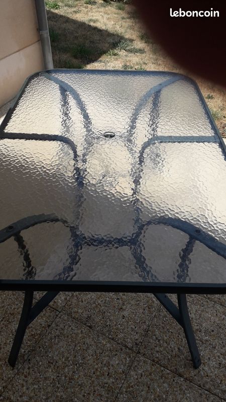 Table aluminium et verre trempe (image 8)