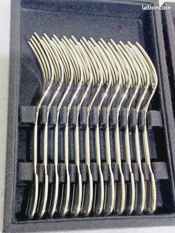Lot De 12 Couteaux à Entremet Christofle, Modèle Chinon, Métal Argenté, Origine France