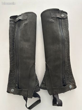 Chaps en cuir classiques E.L.T - Noir