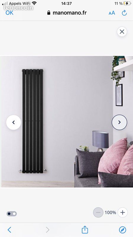 Chauffage/ Radiateur verticale design noir neuf HudsonReed (image 5)