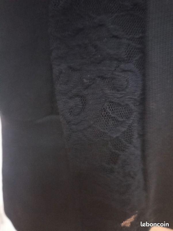 🖤 Robe Noire Élégante – Effet Dentelle & Silhouette Sublimée | Made in Italy (image 9)