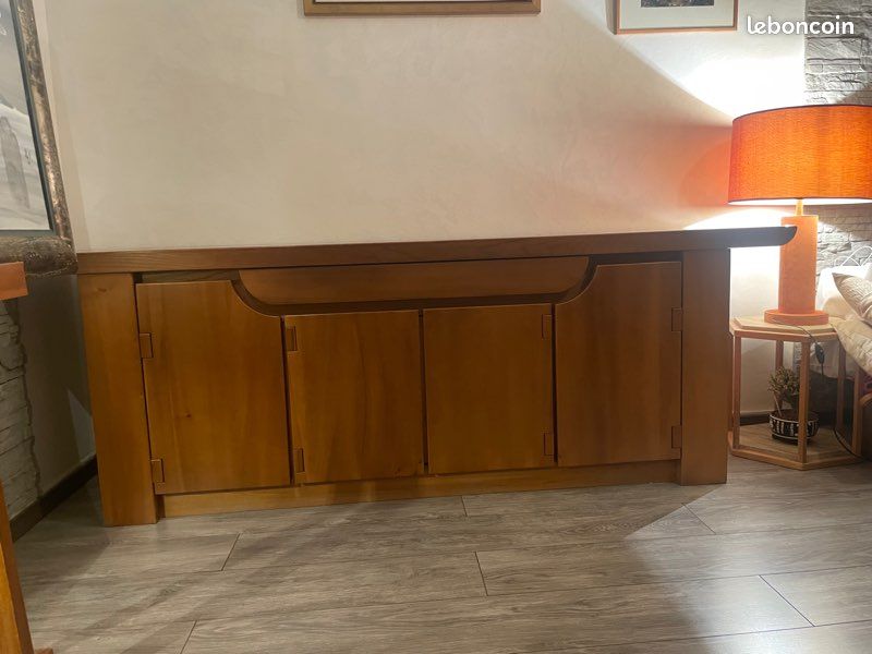 Luigi Gorgoni pour Roche Bobois ensemble de salle à manger en orme massif vintage 1980 (image 3)
