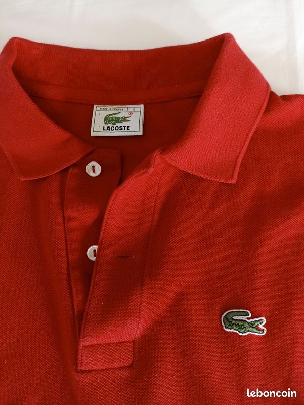 Lacoste polo rouge longues manches Vêtements
