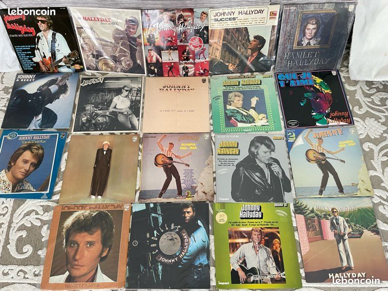 Lot de vinyles 33 tours Johnny Hallyday (image 1)