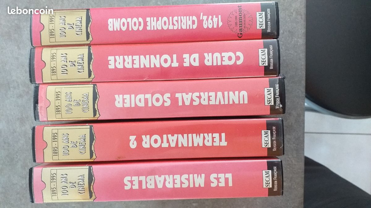 Cassettes vidéo VHS lot de 5 films (les 100 ans du cinéma) (image 1)