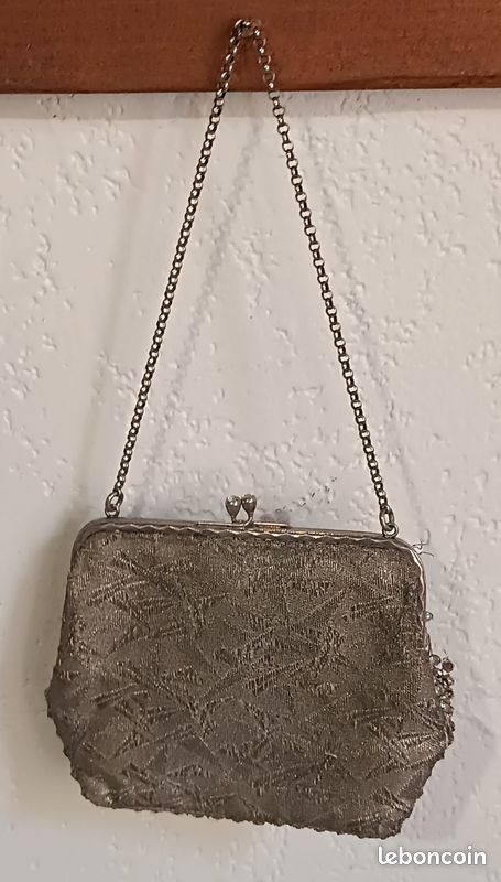 Ancienne pochette, porte-monnaie, petit sac strass, perles (image 4)
